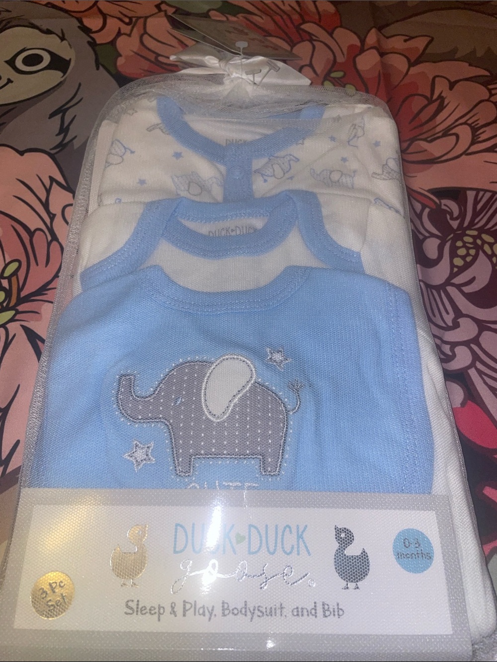 3 piece duck,duck goose baby boy set (0-3mo)(nwt)